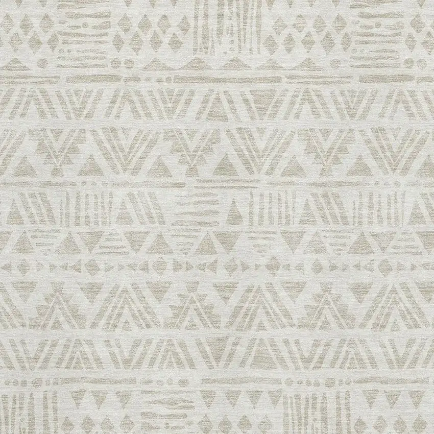 Ivory And Beige Southwestern Washable Area Rug With UV Protection Photo 3