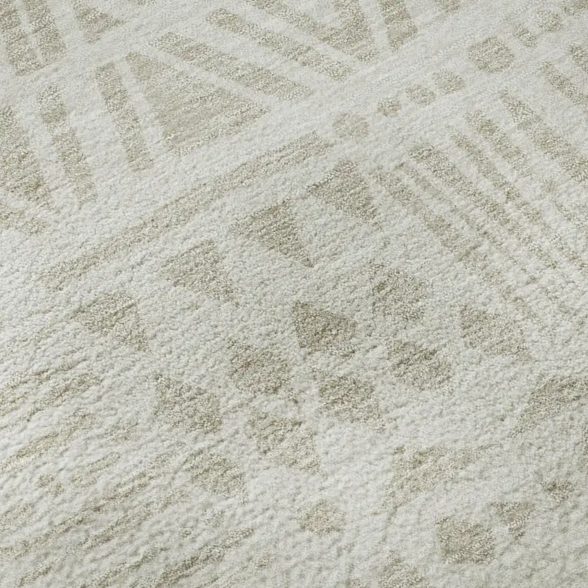 Ivory And Beige Southwestern Washable Area Rug With UV Protection Photo 9