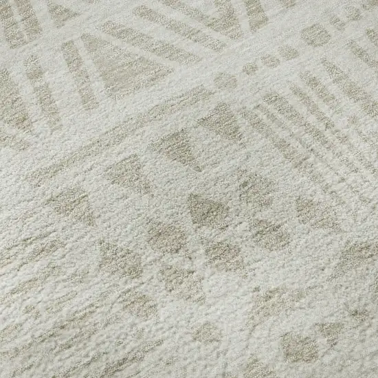 Ivory And Beige Southwestern Washable Area Rug With UV Protection Photo 9