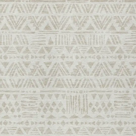 Ivory And Beige Southwestern Washable Indoor Outdoor Area Rug Photo 6