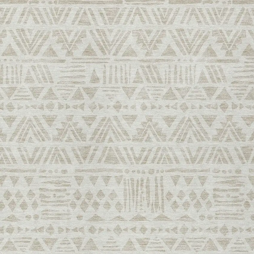 Ivory And Beige Southwestern Washable Indoor Outdoor Area Rug Photo 6
