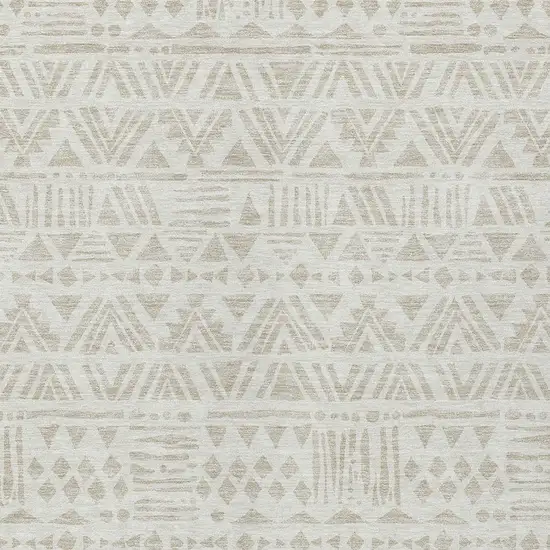 Ivory And Beige Southwestern Washable Indoor Outdoor Area Rug Photo 6