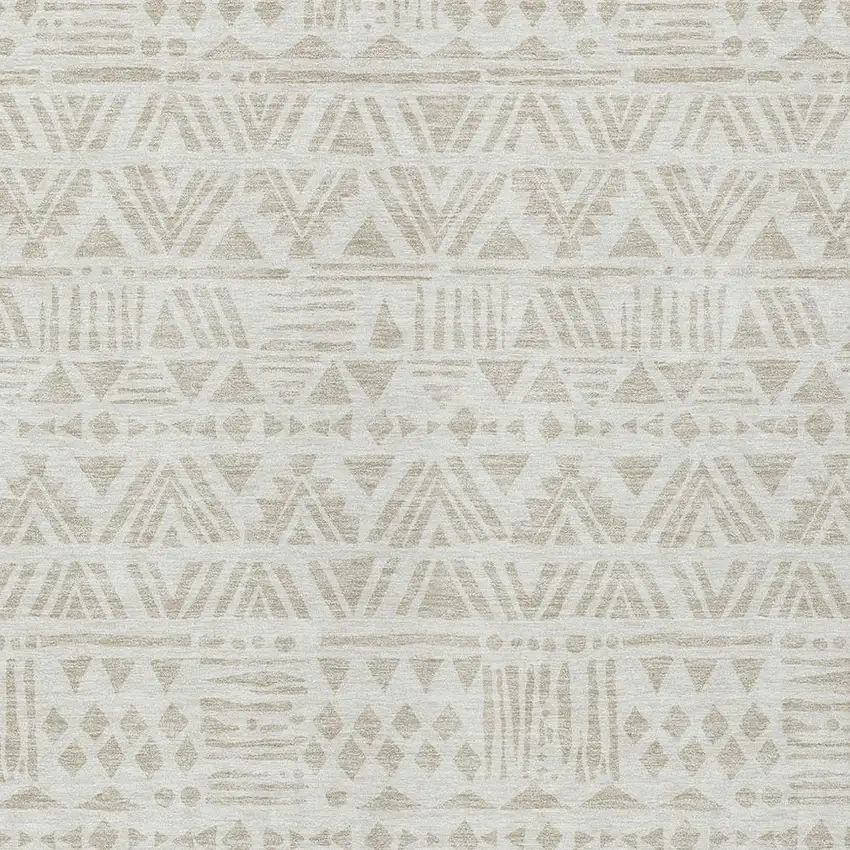 Ivory And Beige Southwestern Washable Indoor Outdoor Area Rug Photo 6