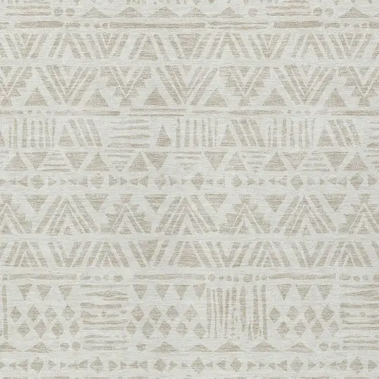 Ivory And Beige Southwestern Washable Indoor Outdoor Area Rug Photo 6
