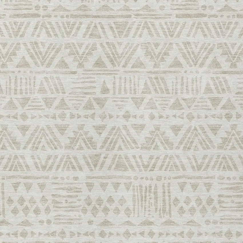 Ivory And Beige Southwestern Washable Indoor Outdoor Area Rug Photo 6