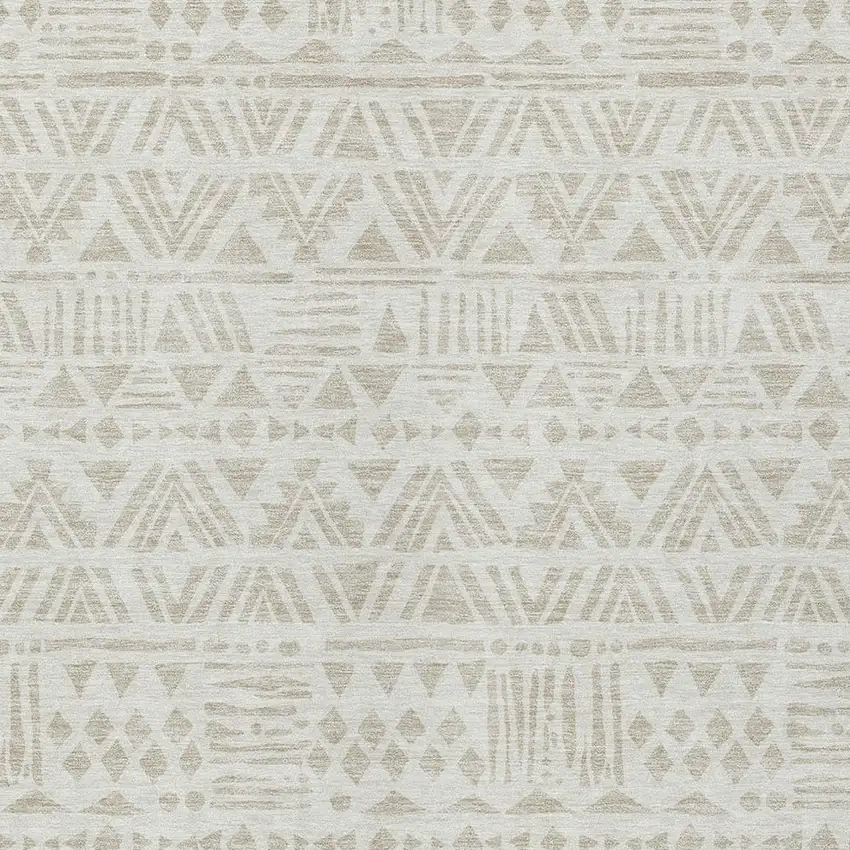 Ivory And Beige Southwestern Washable Indoor Outdoor Area Rug Photo 6