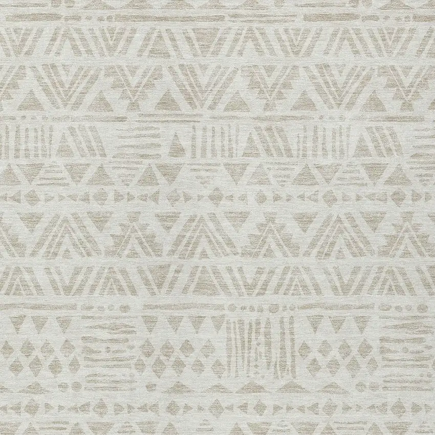 Ivory And Beige Southwestern Washable Indoor Outdoor Area Rug Photo 6