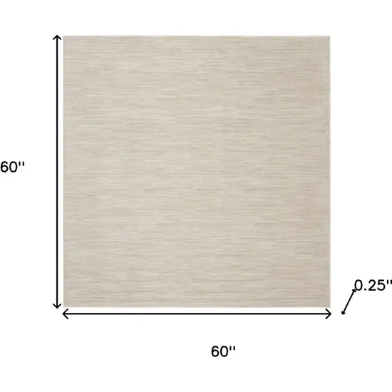 Beige And Ivory Square Indoor Outdoor Area Rug Photo 3