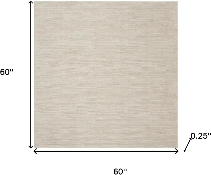 Beige And Ivory Square Indoor Outdoor Area Rug Photo 3