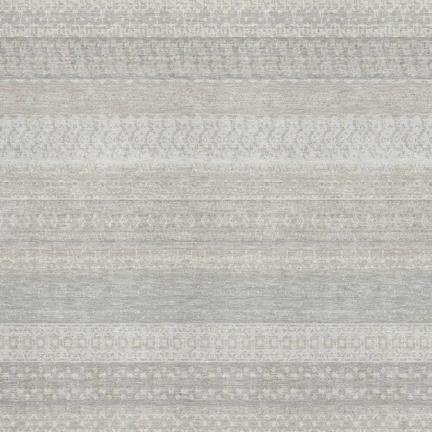Ivory And Beige Striped Washable Area Rug With UV Protection Photo 4