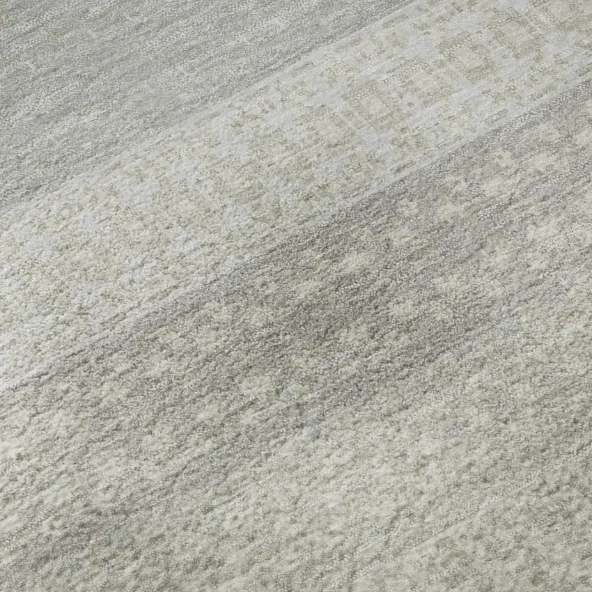 Ivory And Beige Striped Washable Area Rug With UV Protection Photo 3