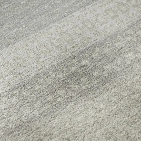 Ivory And Beige Striped Washable Area Rug With UV Protection Photo 3