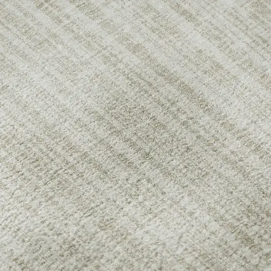 Ivory And Beige Striped Washable Area Rug With UV Protection Photo 1