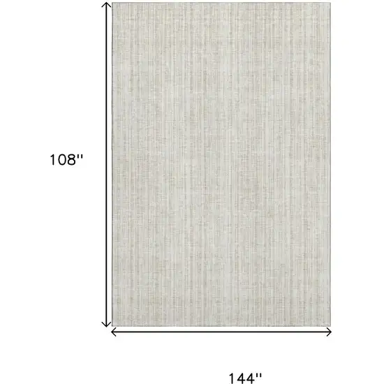Ivory And Beige Striped Washable Area Rug With UV Protection Photo 3