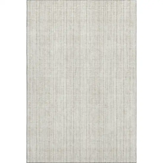 Ivory And Beige Striped Washable Area Rug With UV Protection Photo 5