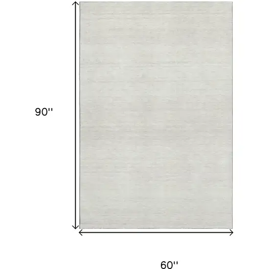 Ivory And Beige Striped Washable Area Rug With UV Protection Photo 3