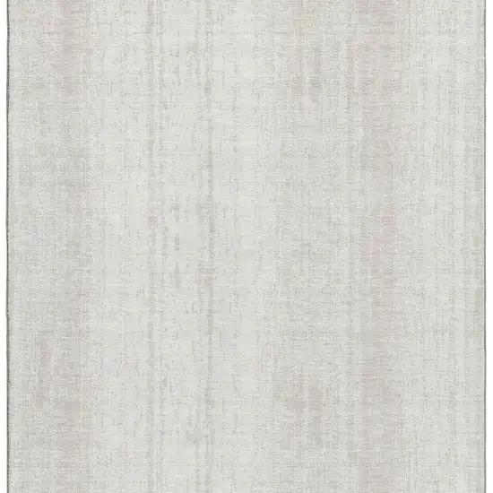 Ivory And Beige Striped Washable Area Rug With UV Protection Photo 5