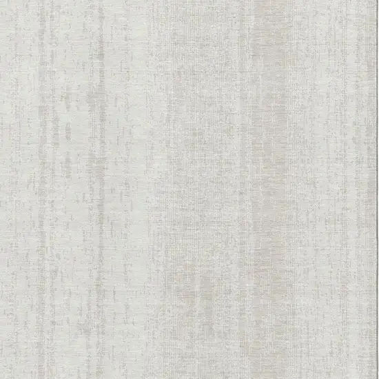 Ivory And Beige Striped Washable Area Rug With UV Protection Photo 4