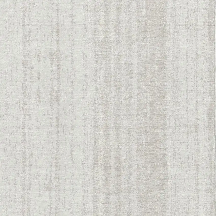 Ivory And Beige Striped Washable Area Rug With UV Protection Photo 4