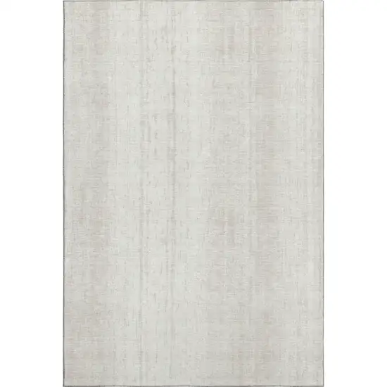 Ivory And Beige Striped Washable Area Rug With UV Protection Photo 3