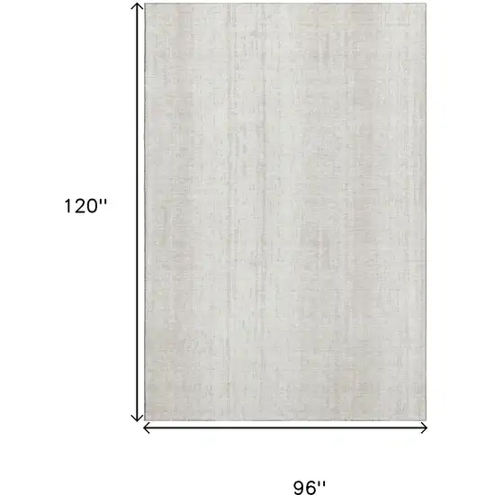 Ivory And Beige Striped Washable Area Rug With UV Protection Photo 3