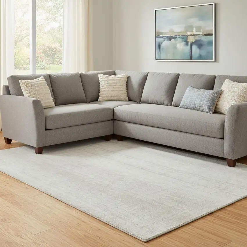 Ivory And Beige Striped Washable Area Rug With UV Protection Photo 1