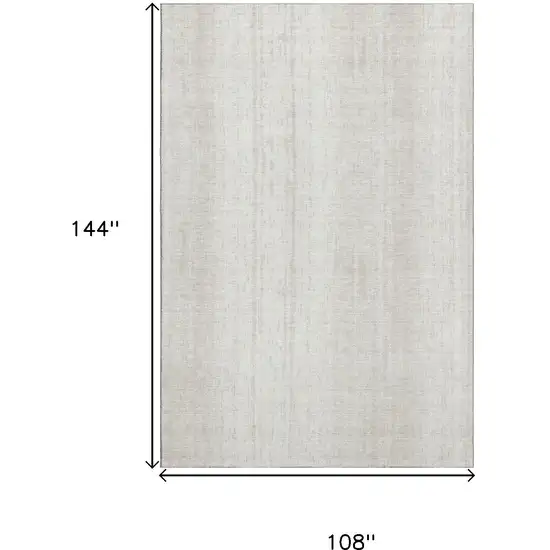 Ivory And Beige Striped Washable Area Rug With UV Protection Photo 3