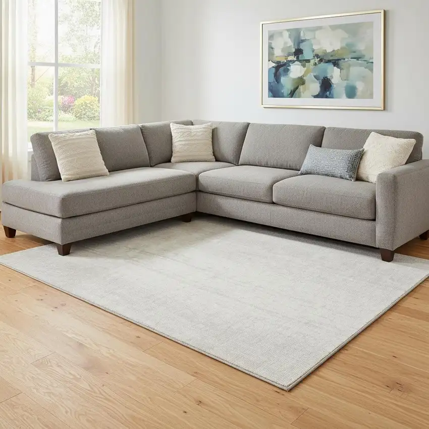 Ivory And Beige Striped Washable Area Rug With UV Protection Photo 1