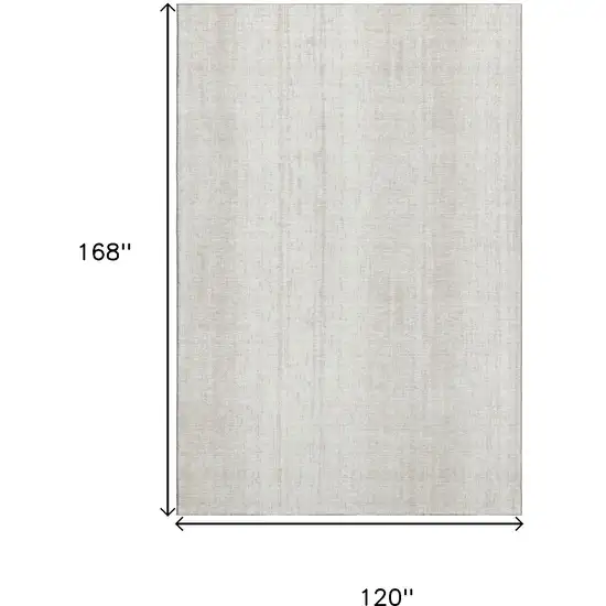 Ivory And Beige Striped Washable Area Rug With UV Protection Photo 3