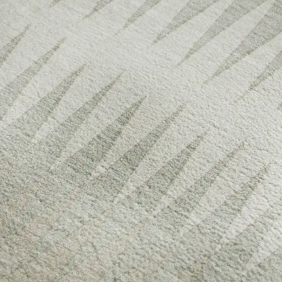 Ivory And Beige Striped Washable Area Rug With UV Protection Photo 4