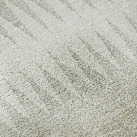 Ivory And Beige Striped Washable Area Rug With UV Protection Photo 1