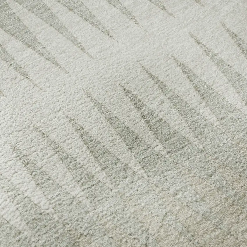 Ivory And Beige Striped Washable Area Rug With UV Protection Photo 1