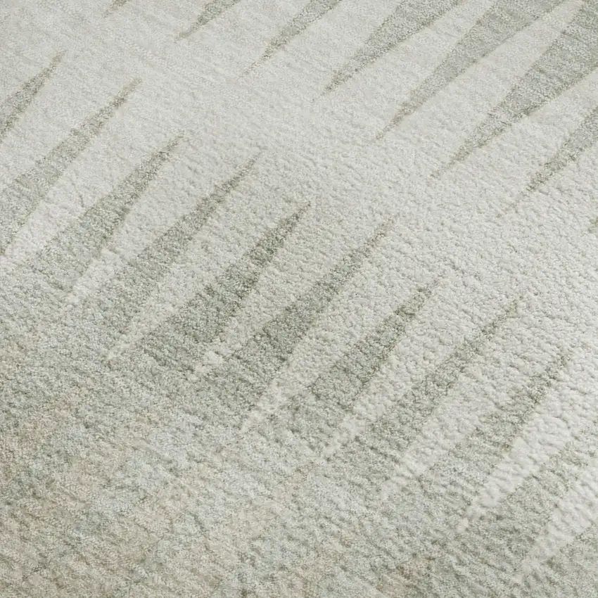 Ivory And Beige Striped Washable Area Rug With UV Protection Photo 3