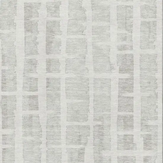 Ivory And Beige Striped Washable Area Rug With UV Protection Photo 3