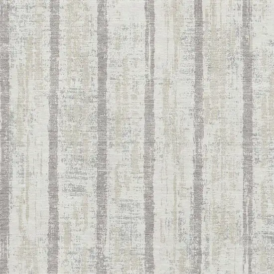 Ivory And Beige Striped Washable Area Rug With UV Protection Photo 3