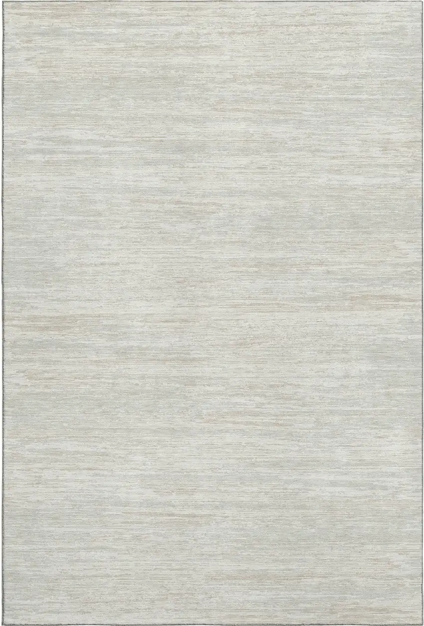 Ivory And Beige Striped Washable Area Rug With UV Protection Photo 6