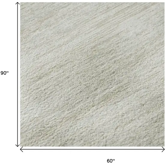 Ivory And Beige Striped Washable Area Rug With UV Protection Photo 9