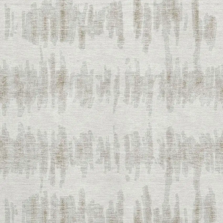 Ivory And Beige Striped Washable Area Rug With UV Protection Photo 3