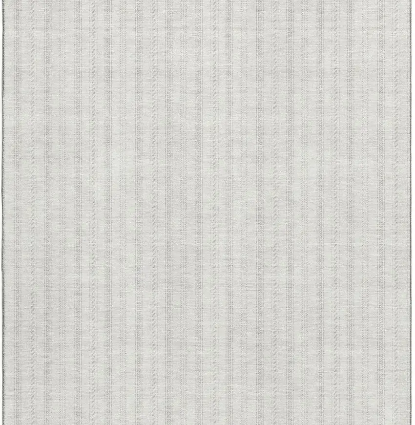 Ivory And Beige Striped Washable Area Rug With UV Protection Photo 5