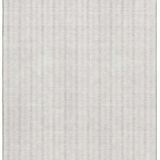 Ivory And Beige Striped Washable Area Rug With UV Protection Photo 3