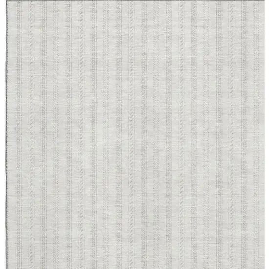Ivory And Beige Striped Washable Area Rug With UV Protection Photo 3