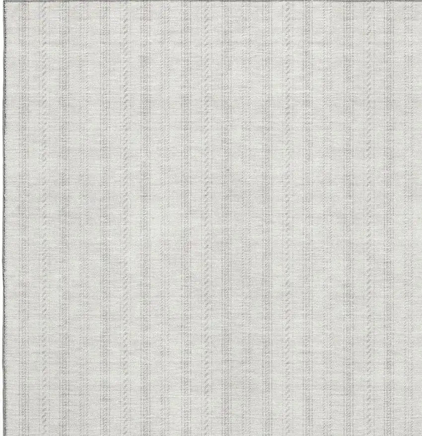 Ivory And Beige Striped Washable Area Rug With UV Protection Photo 3
