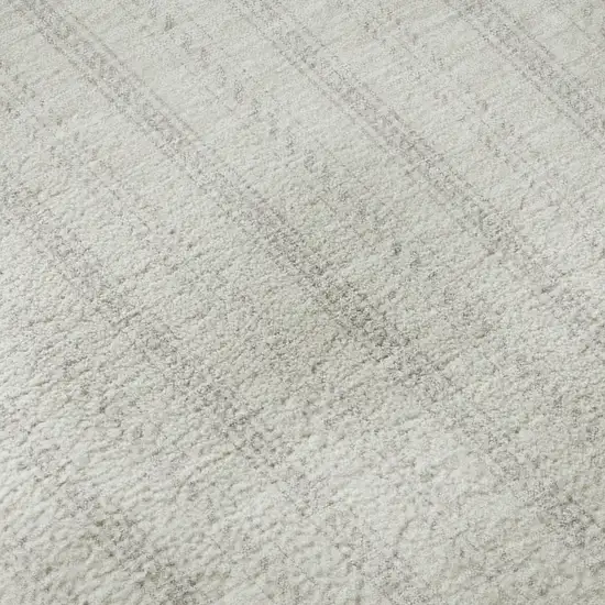 Ivory And Beige Striped Washable Area Rug With UV Protection Photo 7