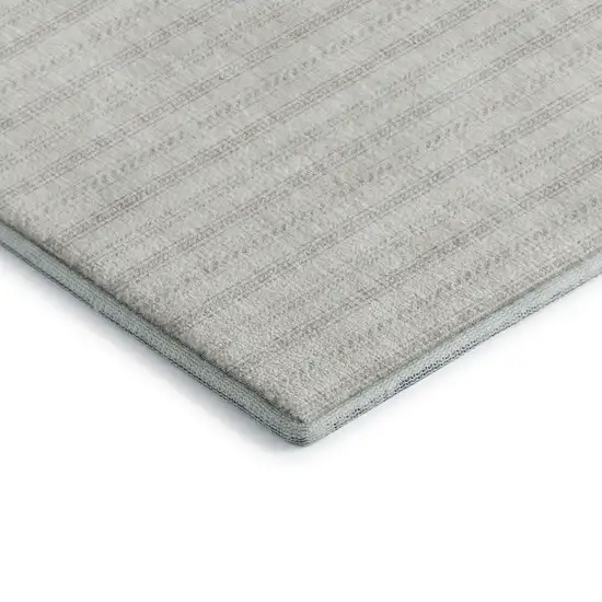 Ivory And Beige Striped Washable Area Rug With UV Protection Photo 8