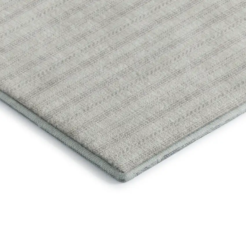 Ivory And Beige Striped Washable Area Rug With UV Protection Photo 8