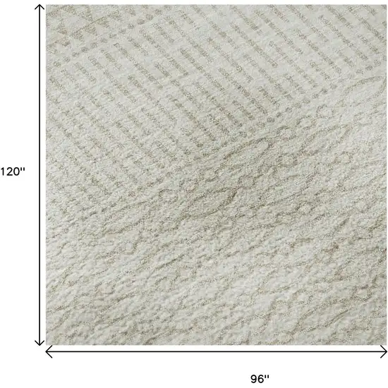 Ivory And Beige Striped Washable Area Rug With UV Protection Photo 9