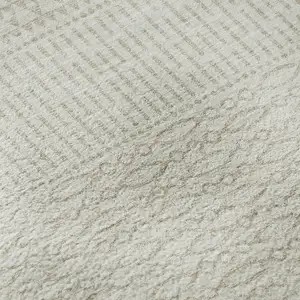 Photo of Ivory And Beige Striped Washable Area Rug With UV Protection