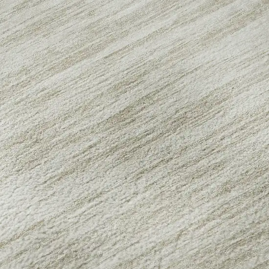 Ivory And Beige Striped Washable Area Rug With UV Protection Photo 8