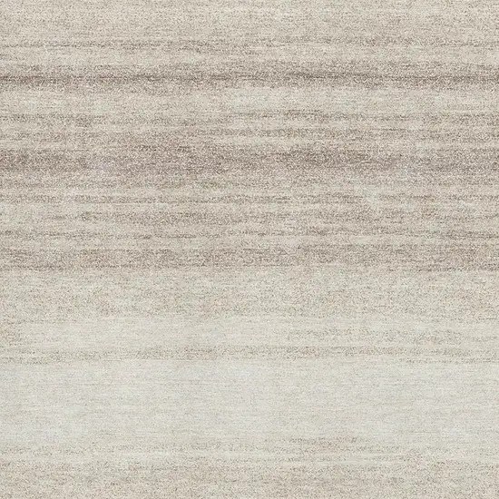 Ivory And Beige Striped Washable Area Rug With UV Protection Photo 2