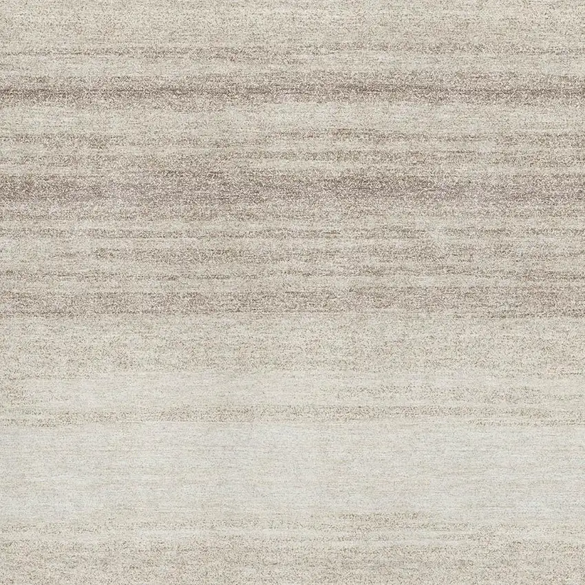 Ivory And Beige Striped Washable Area Rug With UV Protection Photo 2